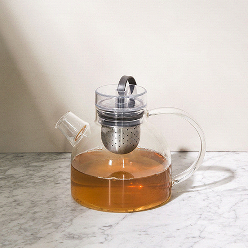 Large Capacity Glass pot Transparent Heatable With Infuser